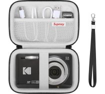 Pārnēsāšanas futrālis, kas saderīgs ar Kodak PIXPRO FZ55 / FZ53 / FZ45 / FZ43 16MP digitālo kameru, videoreportāžas kameras turētājs ar tīklveida kabatu USB kabelim, baterijai, SD kartei, melns