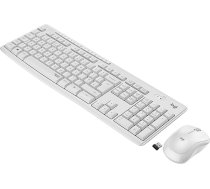Logitech MK295 bezvadu tastatūras peles komplekts ar Silent Touch tehnoloģiju, īsceļu pogām, optisko izsekošanu, nano USB uztvērēju, bezvadu savienojumu bez kavēšanās, Skand. QWERTY izkārtojums Balts