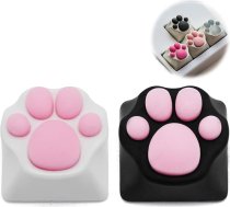 2 x taustiņu vāciņi Mehāniskās Esc Cat Paw metāla tastatūras Custom Cherry MX Gaming Keycaps tastatūras vāciņi Dāvana draugam Spēļu entuziasti balts un melns
