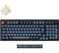 Keychron V5 Max QMK bezvadu mehāniskā tastatūra ar pielāgotiem taustiņiem, DE-ISO 100 taustiņi, programmējama Bluetooth/2,4 GHz/vads ar RGB Gateron Banana slēdzi, nomaināms ar karstu režīmu