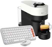 Logitech Pop Icon Keys bezvadu Bluetooth tastatūra, ērts rakstīšana, POP pele, kompakta un mobila bezvadu Bluetooth pele, Nespresso Krups XN 9201 Vertuo Pop kafijas kapsulu automāts, balts