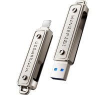 MOVE SPEED 256 GB USB zibatmiņas diskdziņš - dubultais C tipa disks + USB 3.2 zibatmiņas disks ar 130 MB/s, ātrgaitas ārējais SSD, kas saderīgs ar Thunderbolt 4, iPhone16 sērijas ierīcēm, Android tālruņiem, MacBook/Pro/Air un citiem ierīcēm