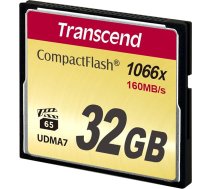 Transcend 32GB CompactFlash 1000 atmiņas karte, līdz 160/120 MB/s, optimāla īpaši augstas izšķirtspējas Full HD, 3D un 4K video ierakstīšanai UHDTV TS32GCF1000