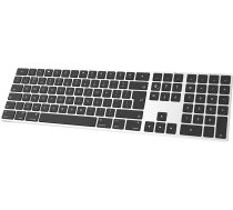 Bluetooth alumīnija bezvadu tastatūra Mac, zema profila un klusas taustiņu funkcijas, saderīga ar Apple iMac, Macbook, Mac un iPad, ar uzlādējamu akumulatoru, sudrabaini melna