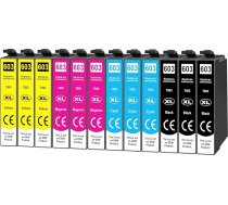 Yowell 12 x 603XL multipakete, kas saderīga ar Epson 603 603XL printeru kasetnēm Expression Home XP-3105 XP-2100 XP-2105 XP-4100 XP-4105 Workforce WF-2830 WF-2810 WF-2835 WF-2850