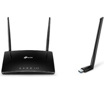 TP-Link TL-MR6400 LTE maršrutētājs un Archer T3U Plus AC1300 augstas izšķirtspējas USB WLAN adapteris ar antenām (līdz 867 Mbit/s 5 GHz)