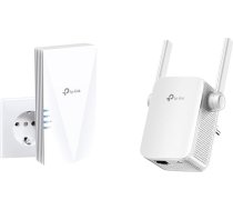 TP-Link RE500X WiFi 6 WLAN pastiprinātājs atkārtotājs AX1500 (Dual Band 1200 MBit/s 5GHz un RE305 AC1200 WLAN atkārtotājs)