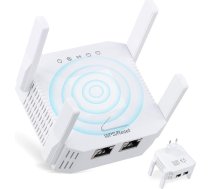 WLAN pastiprinātājs Repeater 1200Mbit/s, divjoslu 2,4GHz 5GHz WiFi pastiprinātājs ar atkārtotāja/maršrutētāja/AP režīmu, 4 antenas, WiFi Range Extender ar LAN/WAN portu, ES kontaktdakša