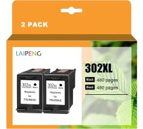 2 melnas 302XL 302 XL kasetnes, saderīgas ar HP Envy 4520 4520 4522 4524 4525 4527 Officejet 3830 3831 3833 5220 5230 DeskJet 1110 2130 3630 3630 3636 3636 3636 3 638 638 638639 Printeru multipakete (BK*2)