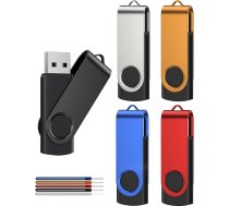 Kepmem 32 GB USB zibatmiņas Stick Pack of 5 USB 2.0 Memory Sticks Metal Housing Flash Drive Memory Stick Bulk Pack Datu stick printeriem un datoriem līdz 15/8 MB/s (Write/Write)