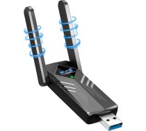 WIFI USB zibatmiņas disks datoram, AX1800Mbps divu joslu adapteris 2.4GHz/5.0GHz USB 3.0 WiFi 6 bezvadu adapteris 2 x 3dBi antenas diapazona WiFi adapteris Win7/Win10/Win11