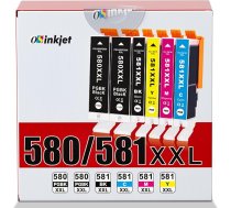 PGI-580 CLI-581 XXL kasetnes, kas saderīgas ar Canon TR8550 printeru kasetnēm, 580 581 multipakete priekš Canon Pixma TR7550 TR8500 TS705 TS6350 TS8350 TS8250 TS6150 TS9550 TS615151 (2PGBk bk c m