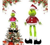 Ziemassvētku eglītes virsotne 65 x 26 cm Apgaismota Ziemassvētku eglītes virsotne Lelle, Ziemassvētku eglītes rotājums Grinch, Grinch Ziemassvētku eglītes virsotne ar gaismām