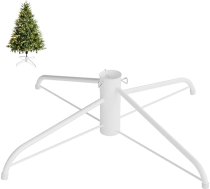 Vivo Technologies 50 cm Ziemassvētku eglīšu statīvs Mākslīgās Ziemassvētku eglītes statīvs 7 pēdu un zemākas eglītes Dzelzs metāla kronšteins Gumijas paliktnis ar skrūvi (balts)