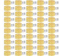 litogo 50 gab. pasaku gaismas baterijas, 5 m 50 LED pasaku gaismas baterijas ar taimeri un tālvadības pulti, 8 režīmi, ūdensizturīgas, siltas baltas pasaku gaismas, vads iekštelpu/āra Ziemassvētkiem, dārzam, ballītēm