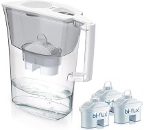 LAICA Primeline Line ūdens filtrēšanas krūka – balta – 3 l tilpums – 3 Bi-Flux filtri iekļauti, saglabā minerālvielas un samazina nevēlamās vielas – digitālais taimeris – ražota Itālijā