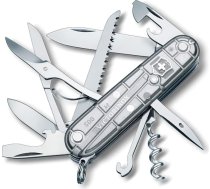 Victorinox kabatas nazis Huntsman (15 funkcijas, šķēres, koka zāģis, korķviļķis) sudraba caurspīdīgs