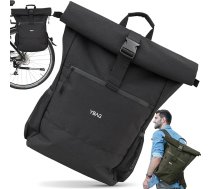 YBAG Daily – 2-in-1 ilgtspējīga velosoma vīriešiem un sievietēm – piemērota kā velosoma ar bagāžnieku un mugursoma ar nodalījumu klēpjdatoram, piemērota darbam un iepirkumiem (melnā krāsā), melna
