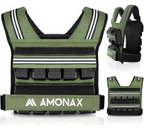 Amonax regulējama svara veste vīriešiem un sievietēm, 0,8–10 kg/1,1–20 kg/1,5–30 kg, atstarojoša skriešanas veste ar vieglām svaru plāksnēm, ideāli piemērota fitnesa treniņiem, muskuļu uzkrāšanai un mājas trenažieru zāles spēka tr