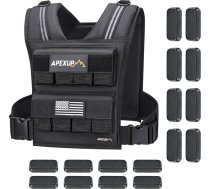 APEXUP - Regulējama svara veste vīriešiem 20 lb/30 lb/40 lb ar atstarojošu lenti Svara veste sievietēm Treniņu veste spēka treniņiem Skriešanai