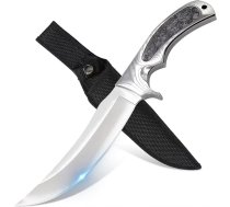 Survival medību nazis 27 cm – Trailing-Point asmens, klasiskais rokas aizsargs no nerūsējošā tērauda, oglekļa šķiedras rokturis, elegants taktiskais palīgs