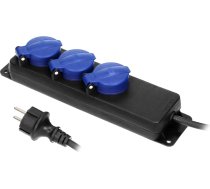 Pagarinātājs IP44, 3 ligzdas 2P+Z (schuko) IP44, gumijas kabelis, H05RR-F 3x1,5mm, garums 5m