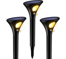 Saules apgaismojums ar kustības sensoru Āra 3 saules lampu komplekts 1500 mAh LED saules starmeši Super spilgti silti balti automātiski ieslēdzas/izslēdzas IP65 ūdensizturīgs dārza garāžai, garāžai, terasei, celiņam, piebraucamajam ceļam, t
