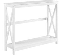 Yaheetech konsoles galds, priekšnama galds ar plauktu, sānu galds, bufete, dzīvojamā istaba, priekšnams, 101,5 x 30 x 81 cm, šaurs, koks, ziemeļu dizains, balts