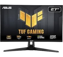 ASUS TUF Gaming VG27UQ1A - 27 collu 4K UHD monitors - 160 Hz, 1 ms GtG, FreeSync, G-Sync, G-Sync, Adaptive Sync, ELMB, HDR10 - Fast IPS panelis, 16:9, 3840x2160, DisplayPort, HDMI, skaļrunis