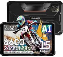 Blackview Active 5 Outdoor planšetdators 8,68 collu, 24GB + 128GB/2TB planšetdators Android 15, 6600mAh āra mobilais tālrunis, 16MP + 13MP, 2 x 2W skaļruņi, IP68/IP69K ūdensizturīgs, 4G LTE, 5G WiFi, OTG, FM, NFC, GPS