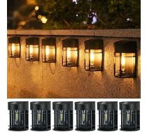 nipify Solar Wall Light Outdoor Pack of 6 Solar Lights for Outdoor Wall Light Outdoor Garden IP65 Waterproof Solar LED Outdoor Lights Wall Outdoor Lamp Wireless for Porch Garage Fence Lawn Warm White