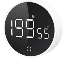 QUMOX F5 Digitālais virtuves taimeris ar atpakaļskaitītāju un hronometru - LED displejs, regulējams skaļums, magnētiskā pamatne, rotācijas poga, darbojas ar baterijām - ideāli piemērots virtuvei, darbam un mācībām - balts