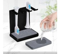 Nerūsējošā tērauda zobu birstes turētājs 3 elektrisko zobu birstes galviņām, zobu birstes turētājs ar ūdens absorbciju Oral B, iO, Philips u.c. zobu birstes turētājam. Zobu birstes galviņas turētājs