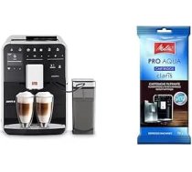 Melitta Caffeo Barista TS Smart F850-102, pilnībā automātisks kafijas automāts ar piena tvertni, melns un 192830 Filtra kasetne pilnībā automātiskajiem kafijas automātiem | Pro Aqua | Kalcifikācijas novēršana | 1 kasetne