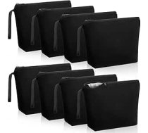 Xuniea Canvas kosmētikas soma gleznošanas glabāšanas somas tukšas DIY auduma soma Plotter sagataves Plotting Bag ar Zip mātes diena Valentīna diena Ziemassvētku Lieldienas, melns, daudzpusība