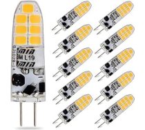 G4 LED spuldzes 2 W 200 LM, aizvieto 10 W 20 W halogēno spuldzi, silti balta 3000 K 12 V AC/DC LED spuldzes, nedimmable Pin Base G4 spuldze, 360° staru leņķis, 10 gab. iepakojumā