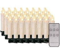 20/30/40/40/50/60 LED sveces LED pasaku gaismas, bezvadu, dimmable svečturis, bez liesmām Ziemassvētku sveces Ziemassvētku eglītei, Ziemassvētku dekorēšanai, kāzām, dzimšanas dienai, pusei
