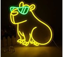Capybara neona zīme, Capybara neona zīme, Cool Capybara neona zīme, neona gaismas LED ar USB powered Dimmer, Capybara LED zīme, neona gaismas 3D sienu apdare sienu pusei dekori istaba kāzas
