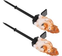 MAGICLULU 2 Stück LED Garten Eichhörnchen Lampe Tierförmige Außenleuchte mit Erdspieß für Rasen und Terrasse