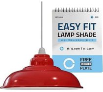 LEDSone Retro industriālā piekaramā apgaismojuma stienis 32 cm abažūrs Piekaramie gaismekļi Griestu lampa Moderns metāla abažūrs lietošanai iekštelpās ar metāla abažūriem (sarkans, 1 iepakojums)