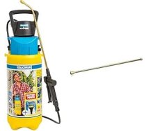 Gloria spiediena smidzinātāja AutoPump komplekts | Dārza smidzinātājs | 5 L ietilpība | Smidzinātājs ar akumulatoru/akumulatoru un misiņa pagarināšanas cauruli 50 cm, tips 000124.0000