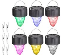 TOYANDONA Solar Hängelampen 6 Stück Bunte Solar Pendelleuchte Außen mit Langlebigem Material Farbenfrohe Gartendekoration für Balkon Terrasse und Hof