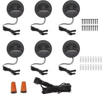LED terases lampa, silti balta, 6 gabali, zemsprieguma IP67 ūdensizturīga, dārza kāpņu apgaismojums, 12-36 V, izturīgs alumīnijs, viegla montāža, izmantošanai ārpus telpām