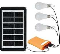 Saules LED lampa ar 2 8 m kabeli āra kempingam, IPX6 ūdensnecaurlaidīga, vairāku ierīču uzlāde un vienlaicīgs apgaismojums (oranža)