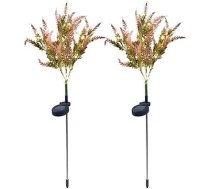 Solar-Gartenleuchten und wasserdichtes Lavendel-Dekor für Terrasse und Hof, 2 Stück (rosa)