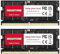 【DDR5 RAM】GIGASTONE 64GB komplekts (2x32GB) DDR5 5600MHz PC5-44800 CL 46-46-46-90 1.1V SODIMM 262Pin Non-ECC Unbuffered portatīvo datoru augstas veiktspējas atmiņas atjaunināšana