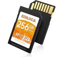 EF2 UHS-I atmiņas karte 256 GB, lasīšana 100 MB/s, ierakstīšana 90 MB/s, C10, U3, V30, Full HD un 4K video, SD karte profesionāliem fotogrāfiem