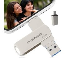 USB zibatmiņas karte iPhone 256 GB - ārējais cietais disks mobilā tālruņa fotogrāfiju saglabāšanai Snapstick, Memory Stick Photo Stick Apple saderīga, piemērota iPhone/iOS/Android/Smartphones/iPad/PC, sudraba krāsā