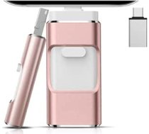 512 GB zibatmiņas USB zibatmiņas disks iOS/Android/PC, bez lietotnes, iPod/iPhone/iPad, ārējā krātuve fotoattēliem, video, rozā zelta krāsā