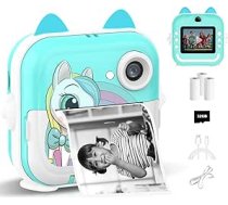 Bērnu fotoaparāts Instant Camera, 2,4 collu displejs, digitālā kamera un videokamera bērniem ar 3 termopapīra ruļļiem un 32G karti, Ziemassvētku rotaļlieta, dāvana zēniem un meitenēm 6+ gadiem